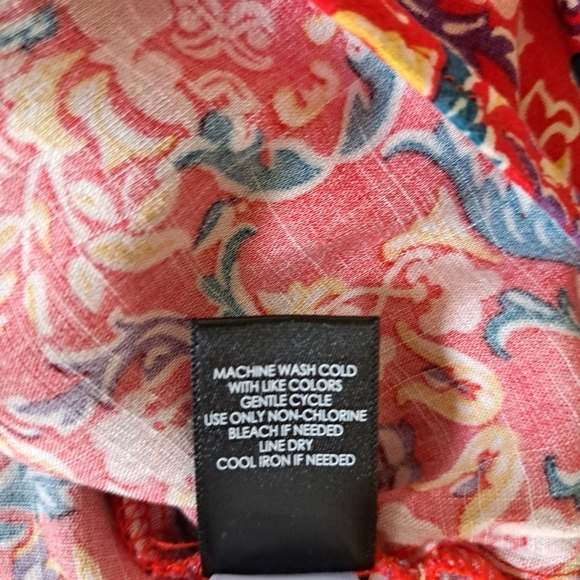 Torrid Print Top Boho Colourful Tie Front Shirt Women's Size M/L (Torrid 00) - Picture 12 of 14